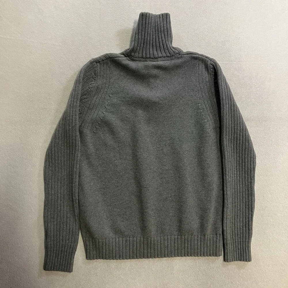 Vintage Nautica 1/4 Zip Sweater Men's Size Medium Gray Fleece Pullover Knit Y2K